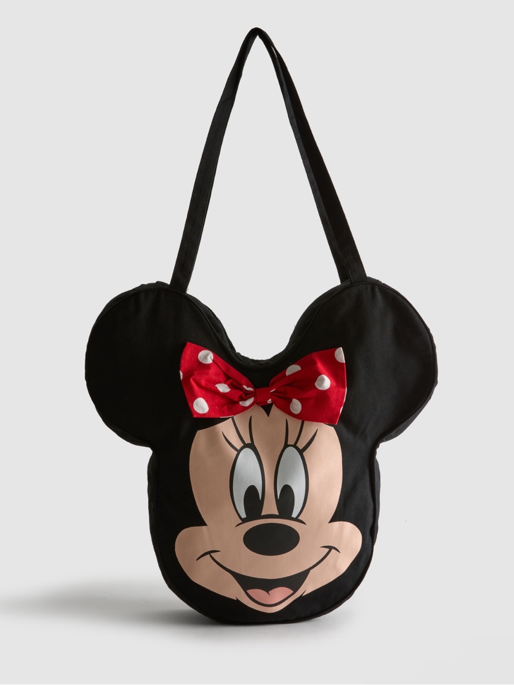 NWT Primark Disney Minnie Mouse Black Tote Bag with Red Polka Dot Bow